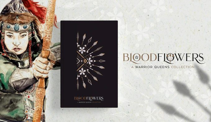 A watercolour warrior queen and the Bloodflowers cover