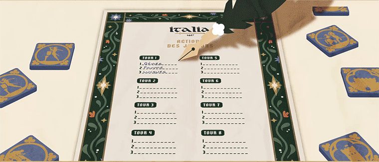 The player action sheet, surrounded by tokens