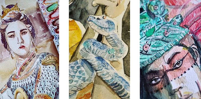 Watercolour details by Manon Potier