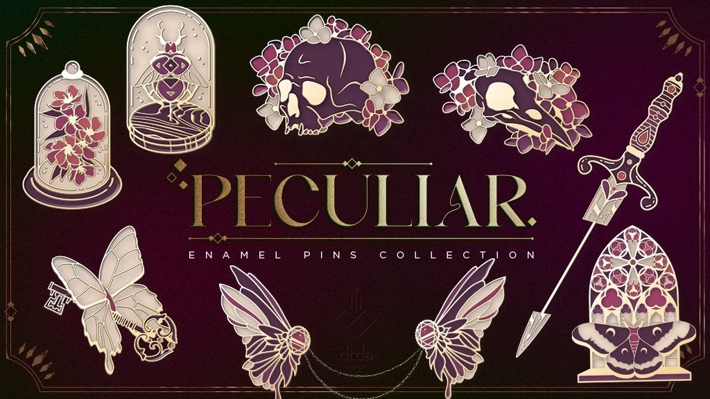 The enamel pins of the Peculiar collection