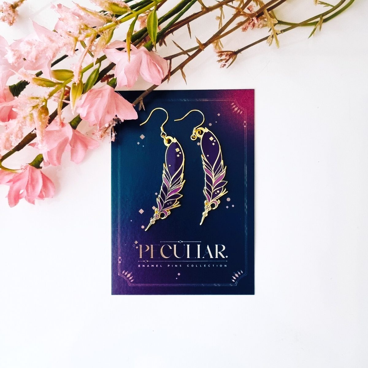 Peculiar Enamel Pin - Feather Earrings