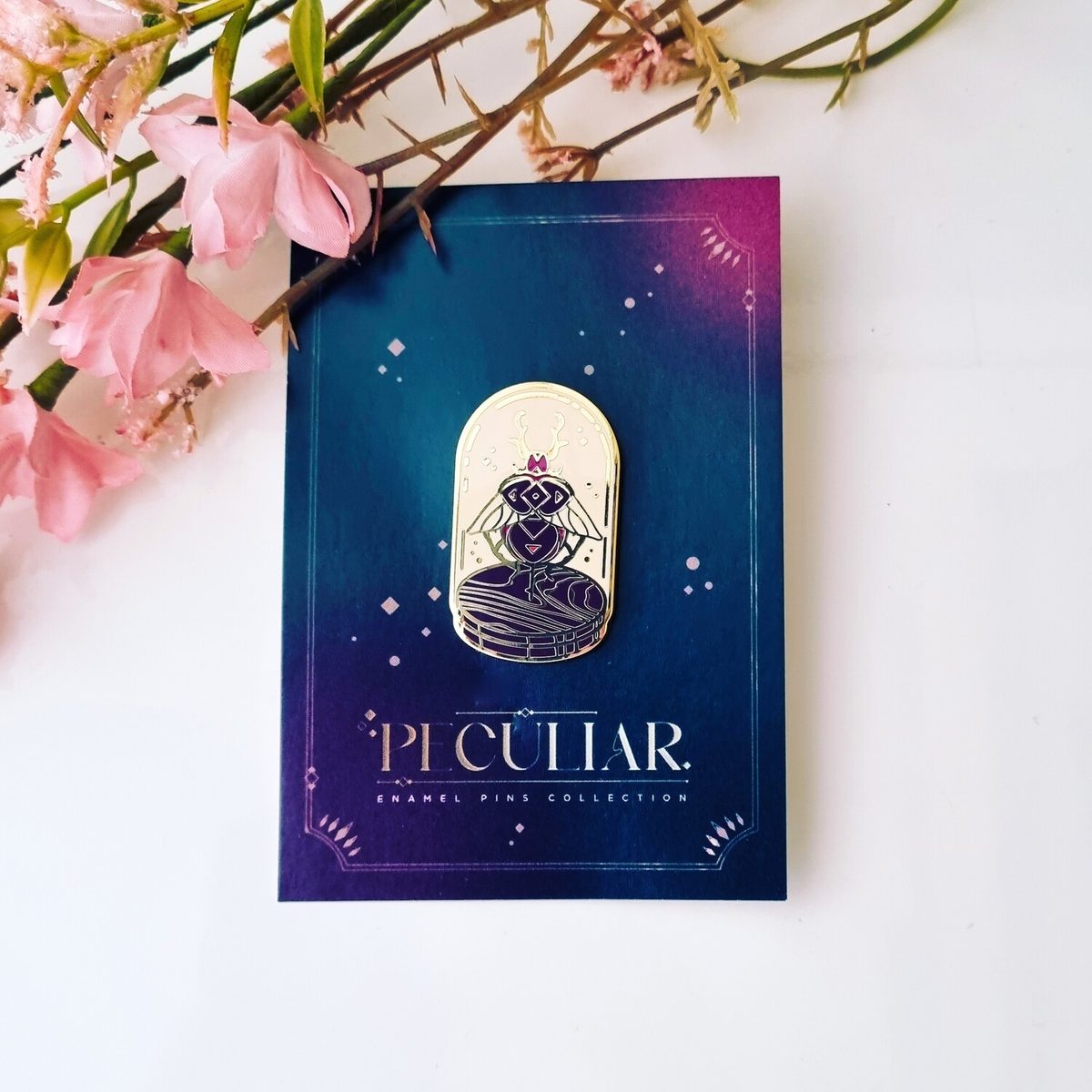 Peculiar Enamel Pin - Scarab Bell Glass
