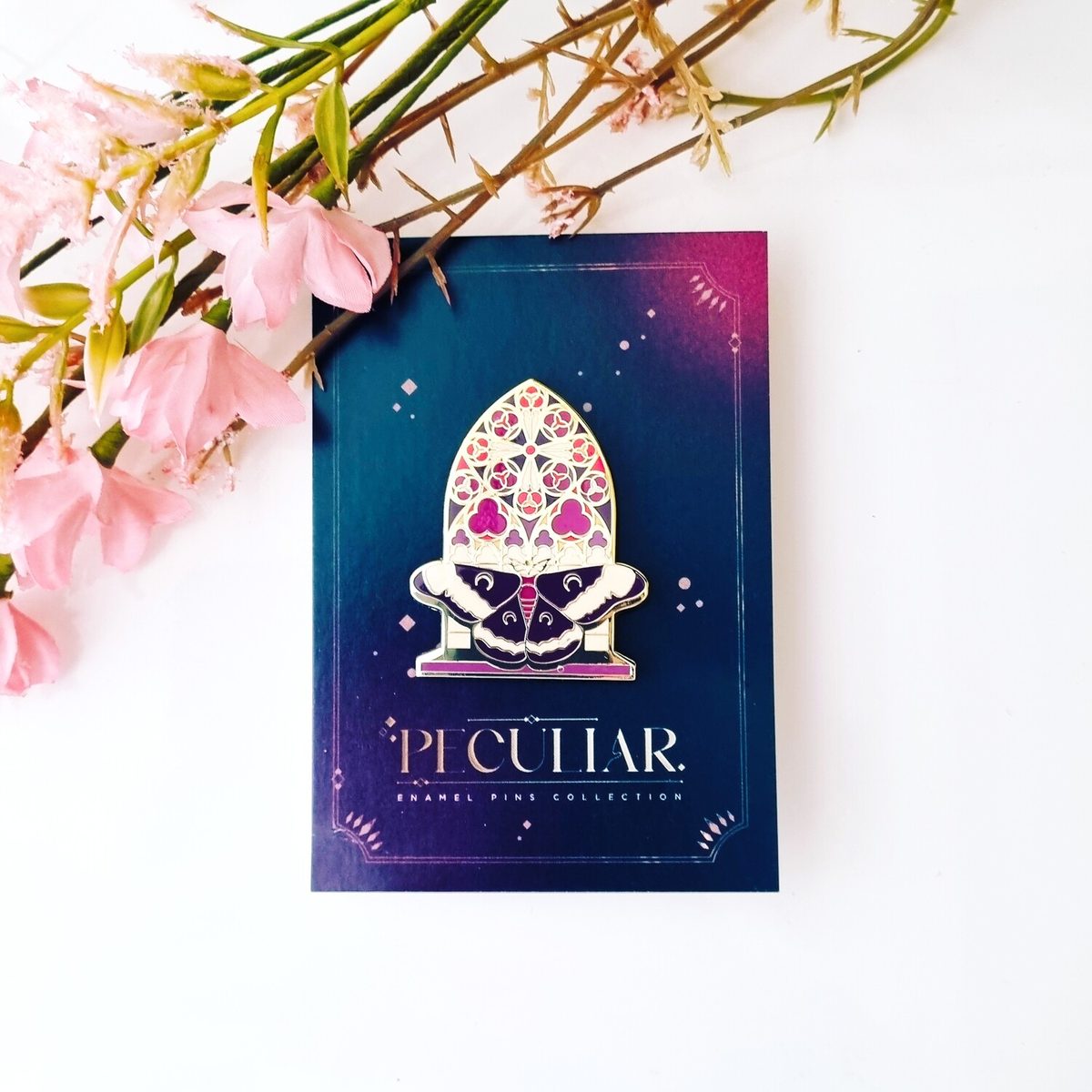 Peculiar Enamel Pin - Stained Glass Moth