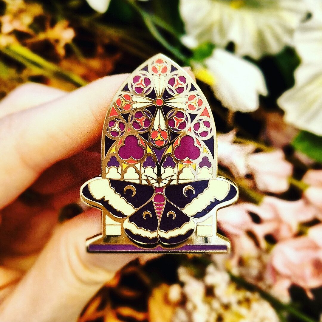 Peculiar Enamel Pin - Stained Glass Moth