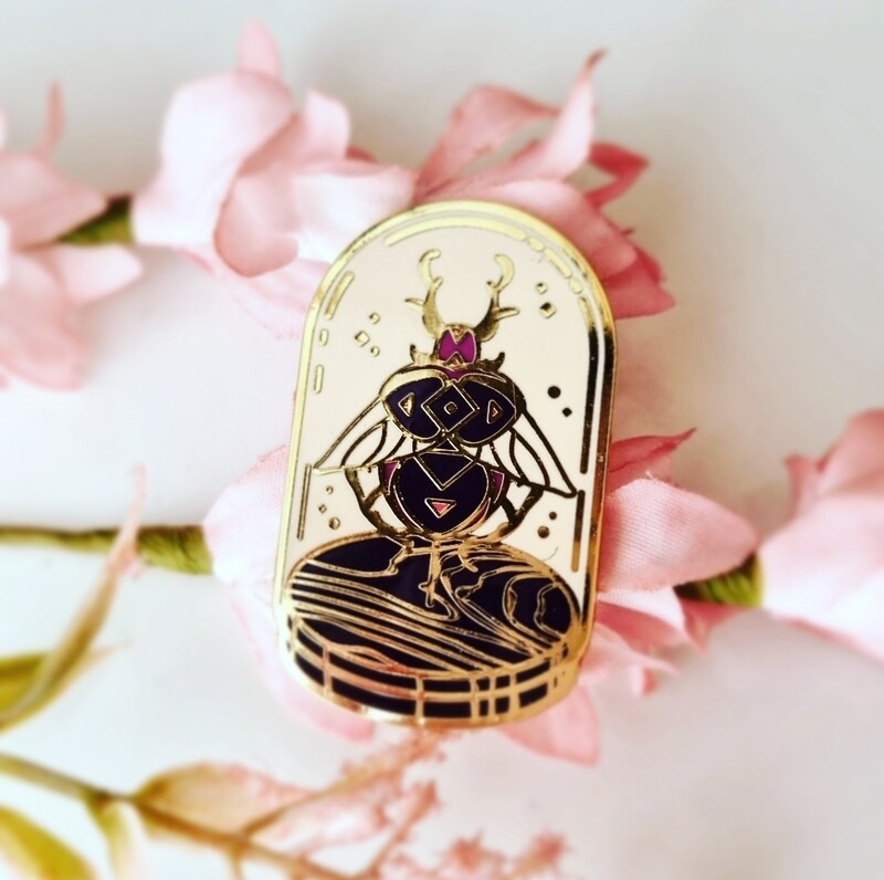 Peculiar Enamel Pin - Scarab Bell Glass