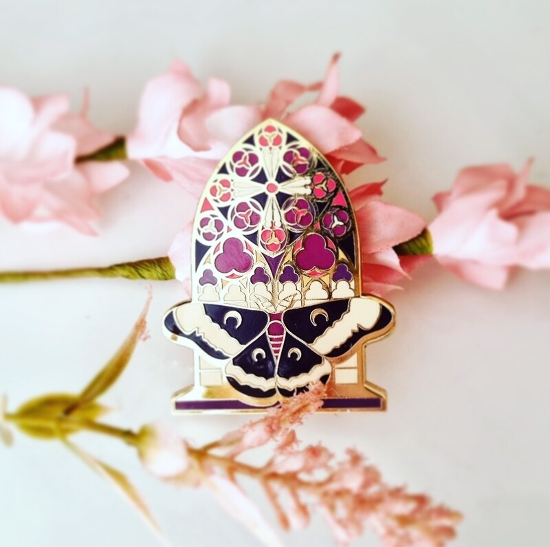 Peculiar Enamel Pin - Stained Glass Moth
